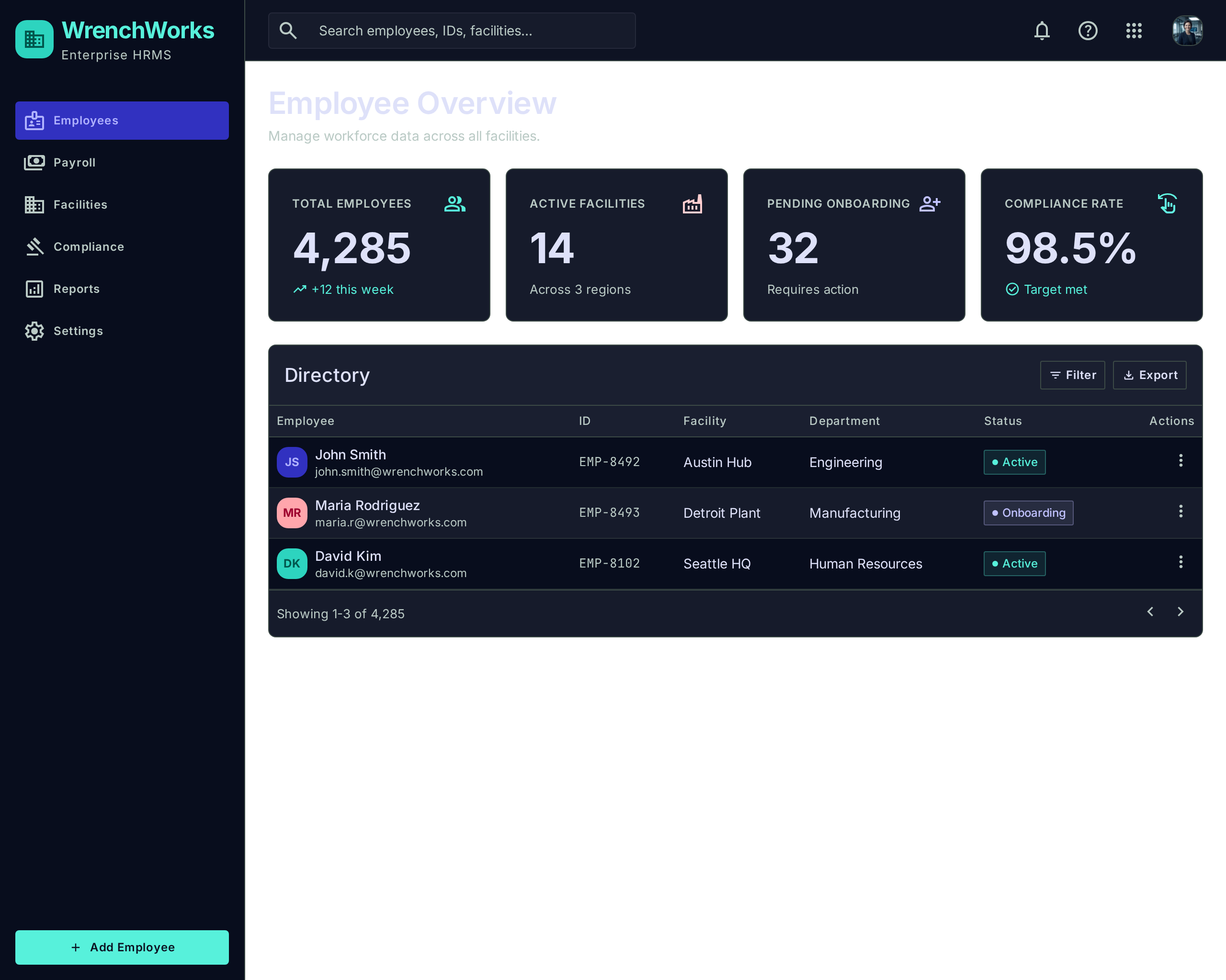 WrenchWorks product screenshot